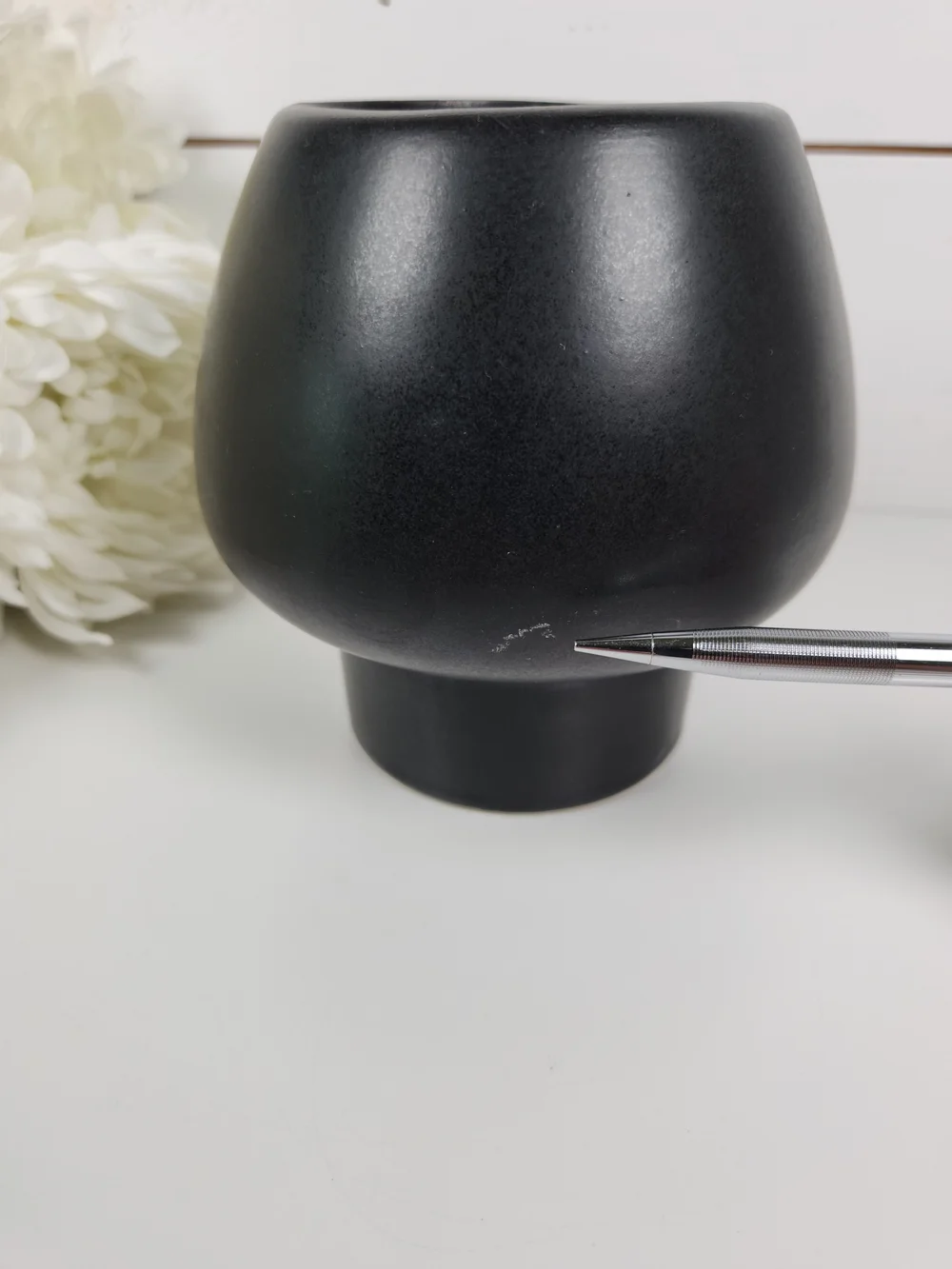 Mid Century Modern Stanford USA Black Vase | Vintage Black Mode Bulb Planter